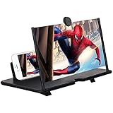 Unistore 14 inch Phone Screen Magnifier. 3D Video Enlarger Anti-Radiation Eye Protection Foldable HD Mobile Phone Screen Expander Movie Theatre Stand Holder Universally Compatible- HD Ultra Black