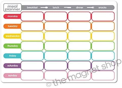 TMS Magnetic Weekly Planner and Dry Wipe Pen, Meal Planner and Shopping List