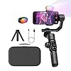 AOCHUAN Gimbal Stabilizer for Smartphone, Phone Gimbal w/8″ Extension Rod, Profession 3-Axis Gimbal Stabilizer w/RGB Magnetic Fill Light for Video Recording, Compatible w/iPhone/Andriod-Smart S2 Kit