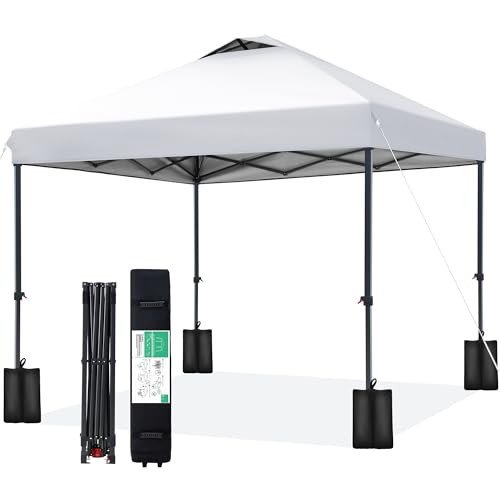 Image of JEAREY 10x10 Pop Up Canopy Tent, Easy Up Outdoor Market Canopy, White