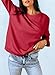 Dokotoo Womens Casal Ladies Long Sleeve Crewneck Sweatshirt Loose Fit Solid Basic Comfy Pullover Tunic Shirts Tops Blouse Side Split Fall 2025 Fashion Red Small