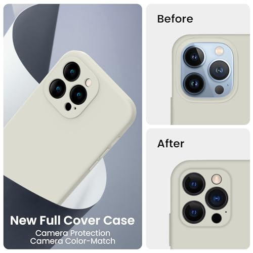 Image of FireNova Designed for iPhone 13 Pro Max Case, Silicone [Camera Protection] Phone Case, Soft Anti-Scratch Microfiber Lining Inside, 6.7 inch, Stone