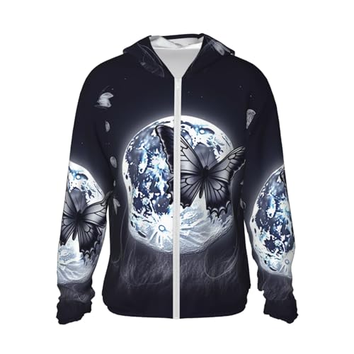 Veste à capuche UPF 50+ fermeture éclair intégrale manches longues veste de sport extérieur lune