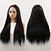 Billowig 26 Inch Straight Lace Front Wigs Human Hair 13x4 HD Lace Front Wig Synthetic Human Hair Blend Pre Plucked 200 Density Glueless Wigs for Black Women Synthetic Mixed with Human Hair Wigs