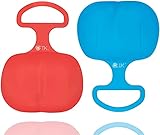 Juego de 2 trineos Bob Azul y Rojo - para niños para deslizarse en la Nieve con Trineo