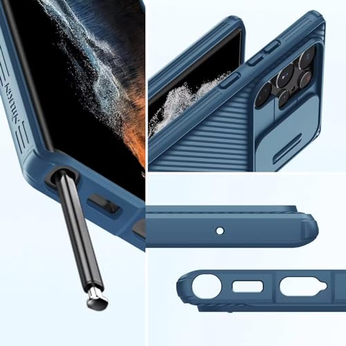 Image of iFAST Premium Back Cover Case Compatible with Galaxy S24 Ultra Soft Shokproof TPU and Hard Polycarbonate (PC) (Slider | Blue)