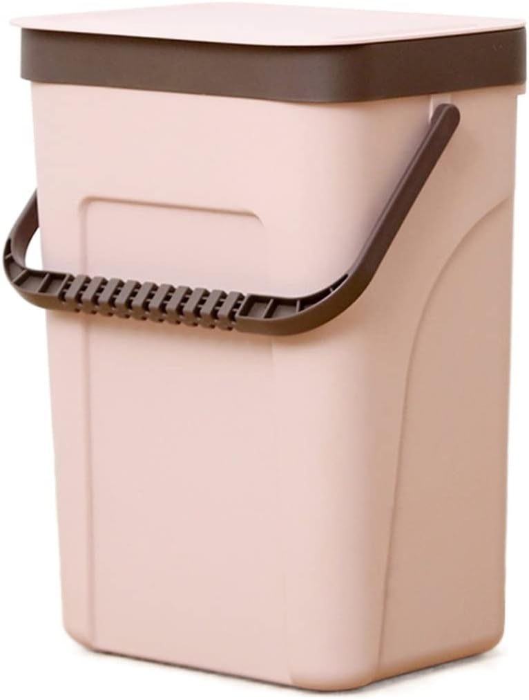 Garbage Can Household Trash Can with Lid Wall Mounted Trash Can Kitchen Compost Container Hanging Trash Can for Bathroom Bedroom, 1.8 Gallons/3.1 Gallons Kitchen Bin (