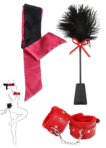 Feather Tickler for Play, Fluffy Handcuffs for Grownups Soft Wrist