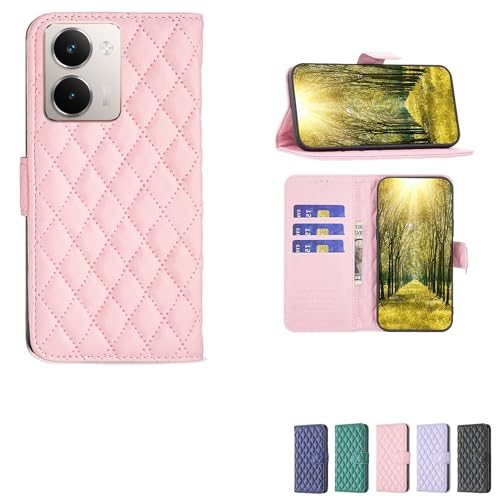 Custodia Comaptibile per Realme P3 UItra 5G Case Cover Supporto Premium in PU con 9H HD Vetro Temperato XXF Pink