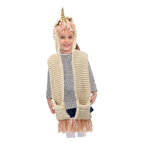 Gorro unicornio con bufanda integrada para evitar el frío en el colegio 5