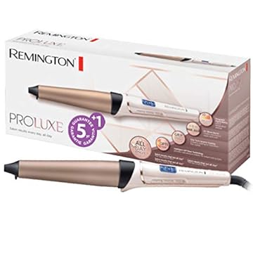 Remington Ferro Arricciacapelli - Per ricci grandi e onde 25-38 mm - Tecnologia OPTIheat: Acconciature più durature; Rivestimento ceramico Grip-Tech, Display LCD 120-210°C, PROluxe Digital CI91X1