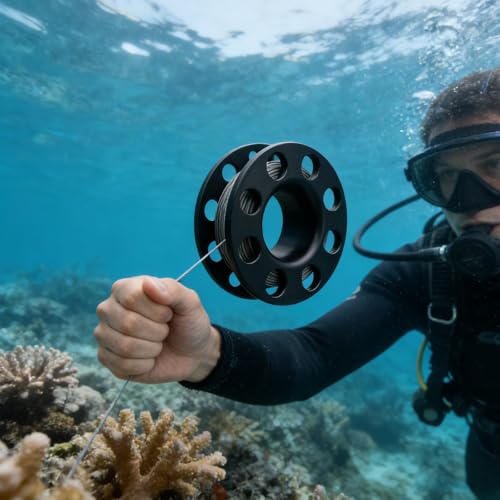 Carrete de buceo en cuevas iplusmile para explorar grutas marinas con cabo de 20m 5