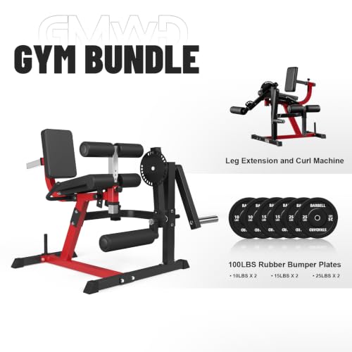 Image of GMWD Leg Extension and Curl Machine, Lower Body Special Leg Machine, Adjustable Leg Exercise Bench with Plate Loaded, Leg Rotary Extension for Thigh, Home Gym Weight Machine