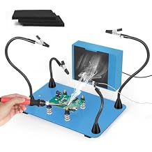 Magnetic Helping Hands Soldering Third Hand with Solder Fume Extractor,Flexible Soldering Arms Clamps,Heavy Duty Work Station for Electronics Desoldering Welding Repair Jewelry DIY