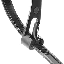 Releasable Reusable Zip Ties 12 Inch Heavy Duty Zip Tie Thick Black Cable Ties Reusable 100 Pack 50lb Tensile Strength Nylon Cable Wire Ties for Multi-Purpose Use Indoor And Outdoor Plastic Tie Wire