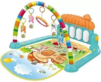 Image of Piano Fitness Rack - Interactive Baby Gym with Musical Keyboard and Activity Toys