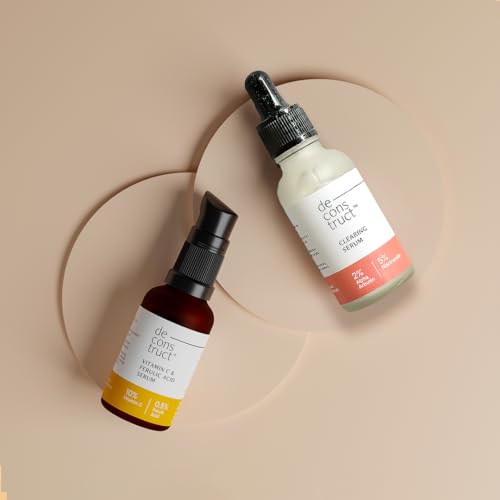 Image of Deconstruct Skin Brightening Duo | 10% Vitamin C & 0.5% Ferulic Acid and 2% Alpha Arbutin & 5% Niacinamide | For All Skin Types | 30 ml each | Pack of 2