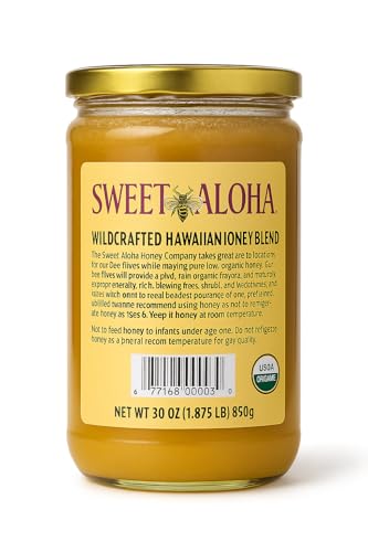 Miel Orgánica Cruda Hawaina Sweet Aloha 30 oz Frasco Vidrio miniatura 2