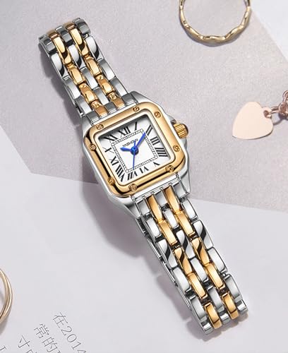Elegant Women's Square Dial Quartz Watch - Waterproof and Stylish Gold Timepiece - Image 2