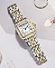 SLYHHZHMY Women's Temperament Watches, Square Dial Watches, Waterproof Quartz Watche (Gold Color)
