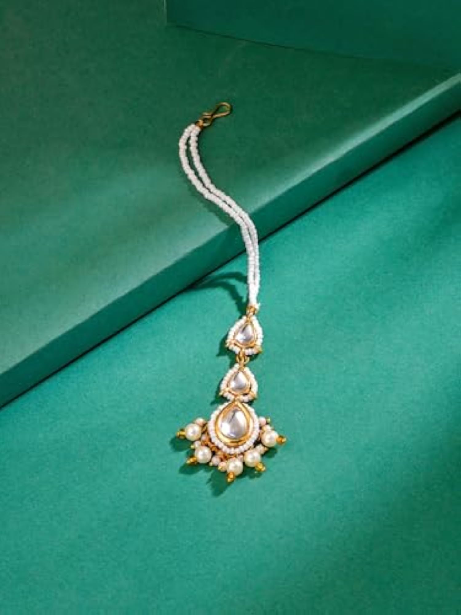 Traditional Gold Plated Kundan Maang Tikka for Women