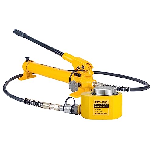 Image of 30T 14mm /0.55 inch Stroke Hydraulic Cylinder Jack Sets Mini Hydraulic Ram Jack Porta Power Kits Retract Automatically Split Hydraulic Single Acting Lifting Cylinders with CP-700 Hydraulic Hand Pump