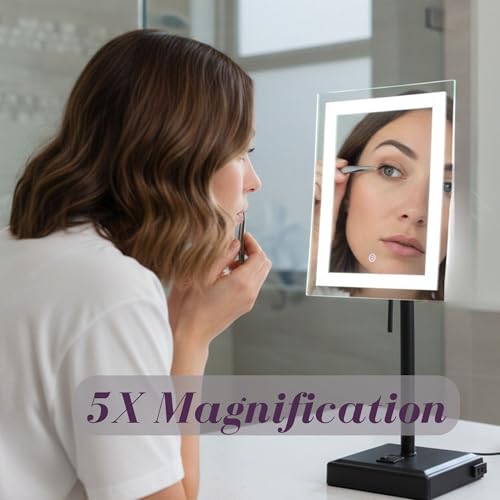 Espejo de maquillaje Jerdon con luz LED y aumento 5X miniatura 3