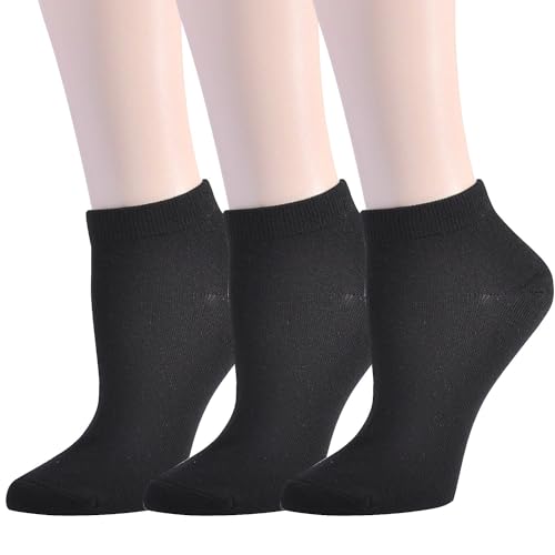 Image of EPEIUS Women's Bamboo Ankle Socks - Seamless Toe, Low Cut, No Show, Lightweight 3 /6 Pack