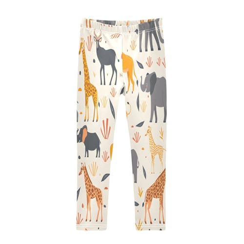 Bolaz Toddler Girls Leggings Printed Yoga Pants Leggings Lion Elephant Hippopotamus for Kids