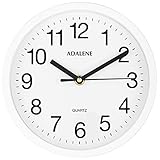 Adalene Relojes de Pared pequeños Que Funcionan con Pilas de 8 Pulgadas para decoración de Sala de Estar, Moderno Reloj de Pared analógico Decorativo sin tictac, Reloj de Pared Blanco Vintage