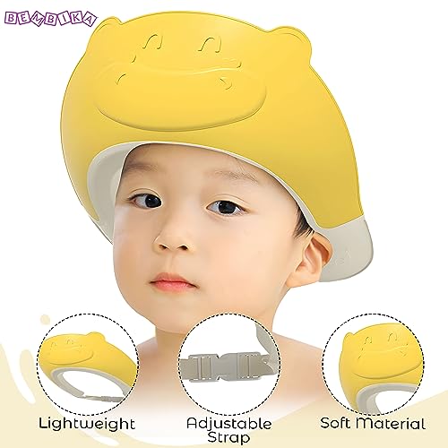 Image of Bembika Baby Shower Cap For Washing Hair, Eye Protection And Hair Wash Reusable, Waterproof, And Comfortable For Babies - (Bear Yellow)