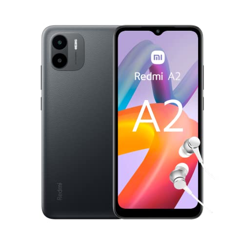 Xiaomi Redmi A2 - Smartphone de 3+64GB, Pantalla Full-Screen de de 6,52' HD+, MediaTek Helio G36, Cámara Dual con IA de 8MP, Batería de 5000 mAh, Negro (Versión ES)