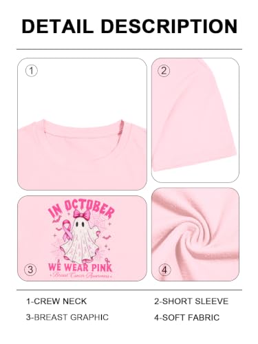 Image of Breast Cancer Shirts for Women Pink Ribbon Shirt Breast Cancer Survivor Tee