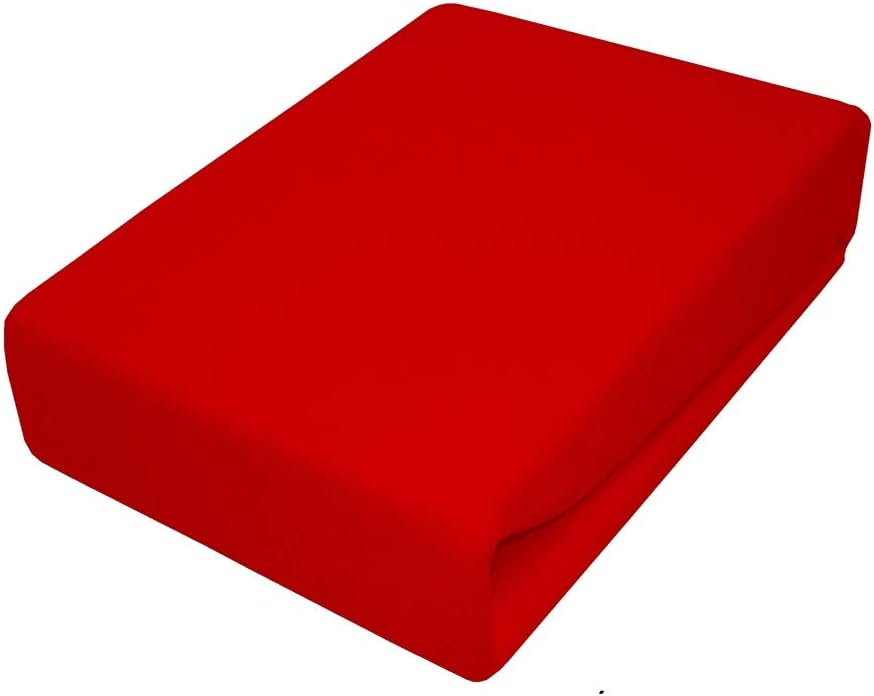 Fitted Sheet Children's Bed Jersey 60 x 120 cm 70 x 140 cm 80 x 160 cm High Weight 180 g/m2 (80 x 160, Red)
