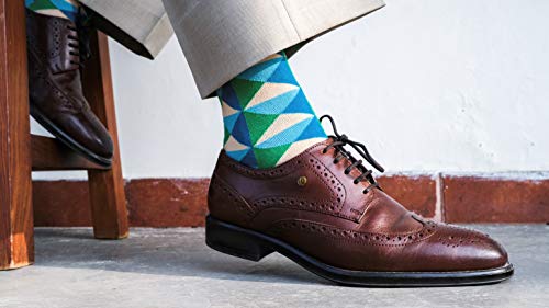 Image of Mint & Oak Long Socks For Men, Soft Cotton Calf Length Socks, Colorful Sock Gift For Men, Full Length & Odour Free, Funky Socks - Gift Box of 3