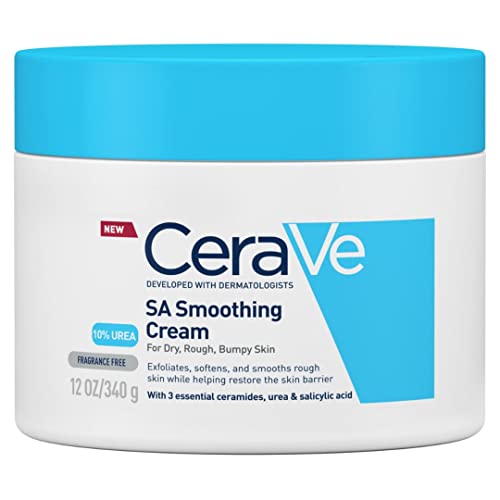 CeraVe SA Urea Smoothing Moisturising Cream for Dry, Rough and Uneven Skin with Urea, Salicylic Acid, Hyaluronic and 3 Essential Ceramides, 2 x 340 g