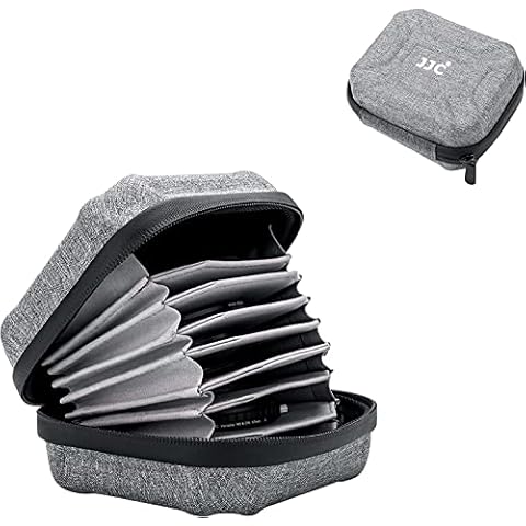 JJC Wasserabweisende Kameralinsenfiltertasche für 10 runde Filter mit einem Durchmesser von bis zu 95 mm - Schutzeinlagen-Taschen, Filtertasche, Tragetasche, Aufbewahrungstasche Cover