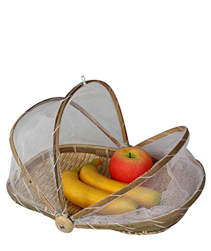 Bamboo Woven Rectangular Food Tent and Plate Serving Cover | Wicker Fruit Vegetable