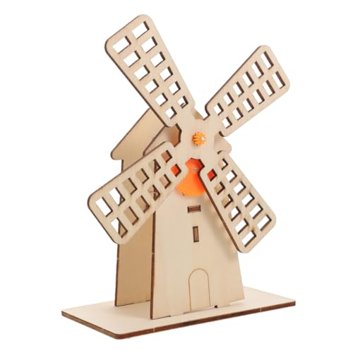 POPETPOP Kit de Modélisation Éolienne Bois pour Garçon Fille Éducatif DIY Stem avec Transmission par Rouages Apprentissage Mécanique et Énergie Éolienne Projet Pédagogique Ludique pour