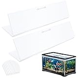 Sieral 2 Pcs Clear Aquarium Canopy Set Polycarbonate Greenhouse Panels 22.95 x 16.61 x 0.24 Inch for 75/90/110 Gallon Fish Tank with Center Brace Aquariums Cover Fish Tank Lid