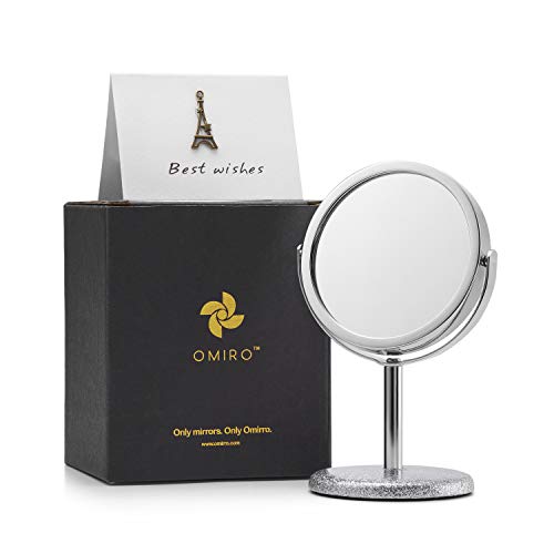 OMIRO Office Decor Mirror, Mini Standing Mirror for Women Desk Decorations, 3"x 5.5"