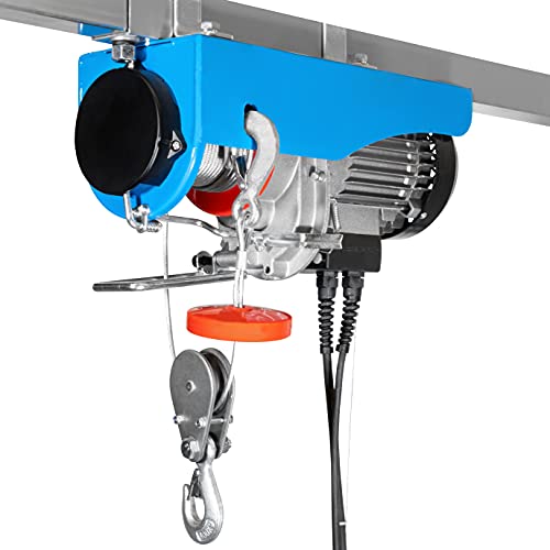 Foto von Güde Elektrischer Seilzug GSZ 300/600 (1050 W, TÜV/GS-geprüft, 600 kg max. Hubkraft, 11 m max. Hubhöhe, Stahlseil 12 m, Bedienelement mit Notausschalter, 2 Befestigungsbügel, Montage ohne Bohren)