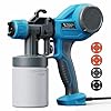 Tilswall Pistolet a Peinture, Pistolet Pinture Electrique Ultra Léger avec Réservoir 600 ML, 4 Buses & 3 Modèles pour Jardin, Hangars, Meubles, Murs et Plafonds