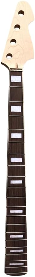 Vetimobato 4 String Bass Guitar Neck - 22 Frets, 32" Maple with Rosewood Fretboard, Bolt-On Replacement Neck - 38mm Nut Width, 65mm Heel, Unfinished DIY Bass Part