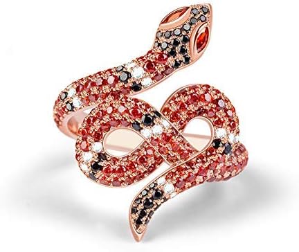 GNOCE Snake Ring 925 Sterling Silver Power and Rebirth Fashion Snake Rings 18k Rose Gold With Cubic Zirconia Jewelry Accessories For Women