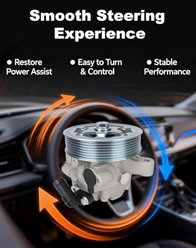 Image of 21-5456 Steering Pump with Pulley Compatible with 2006-2011 Honda Civic | Flecto, Compatible with 1.8L Civic models, Replaces 56110-RNA-A01, 56110-RNA-A02 and 56110-RNA-305