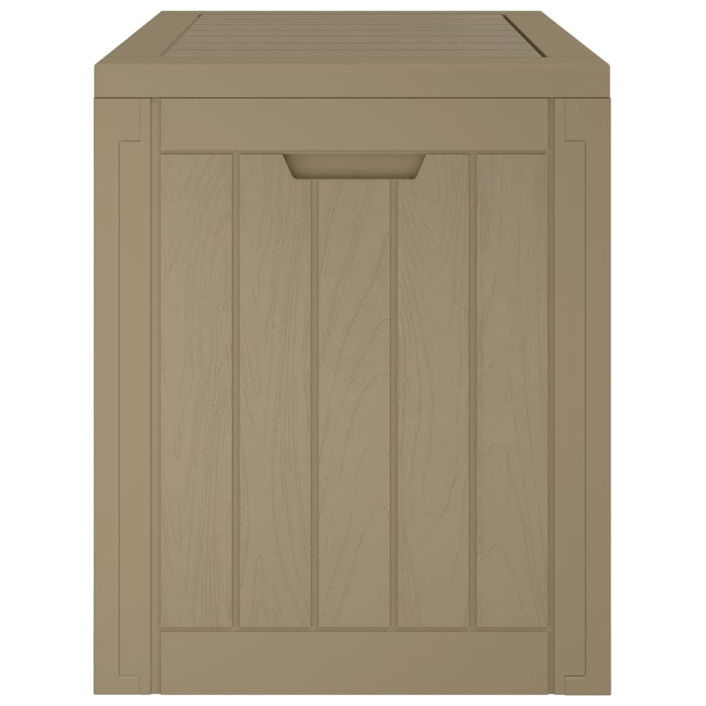 Contenitore da giardino grigio, 55,5 x 43 x 53 cm, in polipropilene, 118 l, con coperchio pieghevole e maniglie laterali, per balcone, giardino, terrazza, esterni