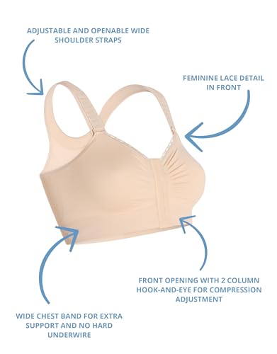 Alice Post Surgery Compression Bra w/Adjustable Straps | Post Surgical Bra Front Closure4