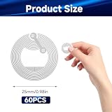 Dupoem 60 samoprzylepnych etykiet NFC, chip NFC NTAG 215, 504 bajty programowalnej pamięci, białe okrągłe 25 mm, odpowiednie do wszystkich smartfonów i urządzeń obsługujących NFC