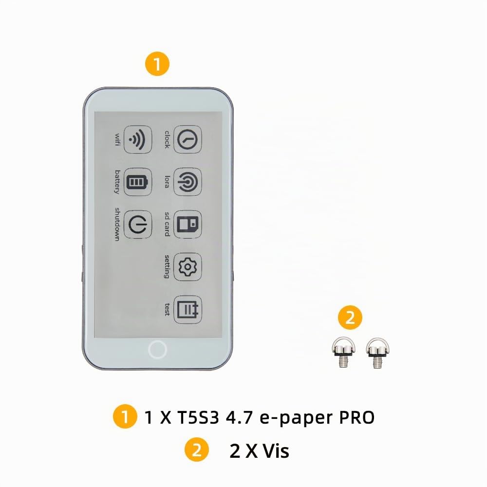 LILYGO T5-4.7-S3 E-Paper Pro ESP32-S3 SX1262 LoRa 868 MHz TF Card RTC TTGO Carte de développement avec écran tactile E-Paper 4,7 pouces ultra faible puissance (avec GPS)